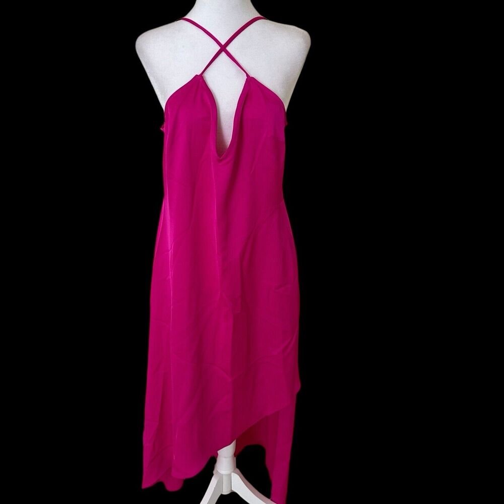 Adelyn Rae V-Neck Spagetti Strap Midi Hi-Low Dress Pink Size XL